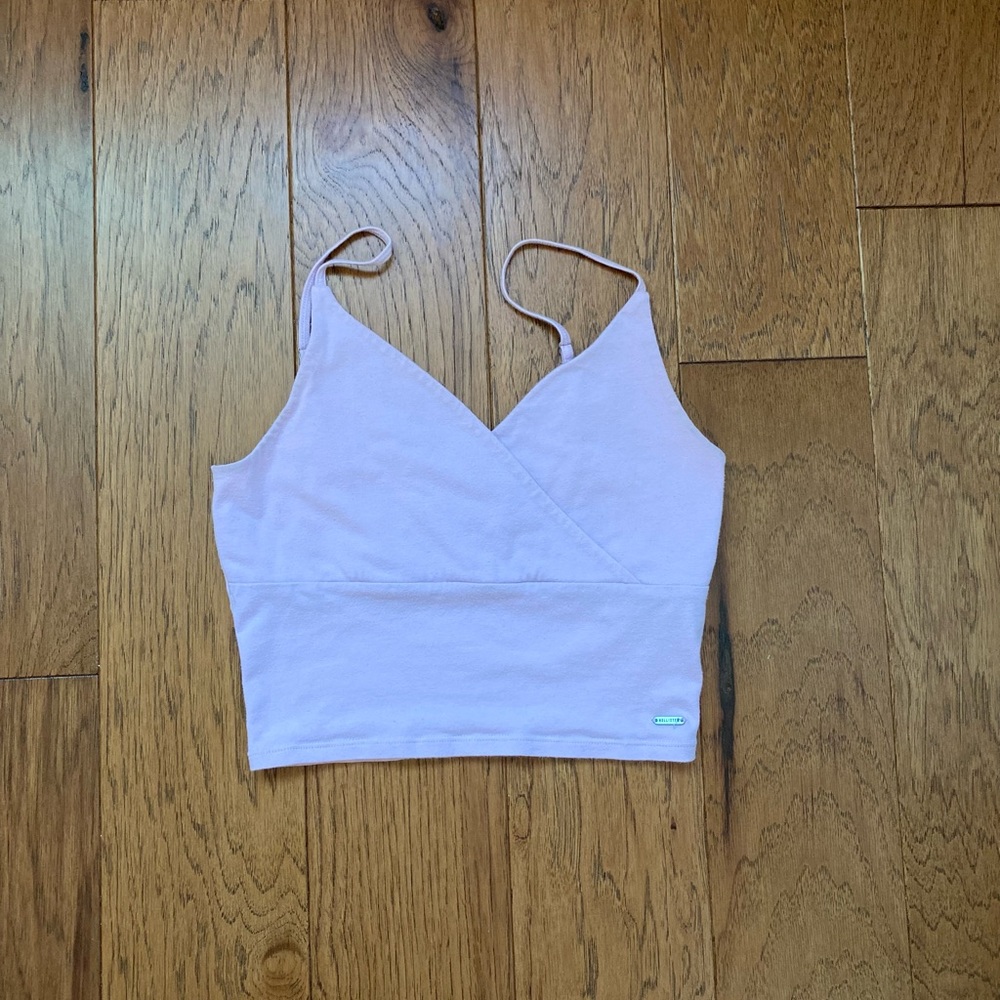 hollister light purple cross wrapped tank top